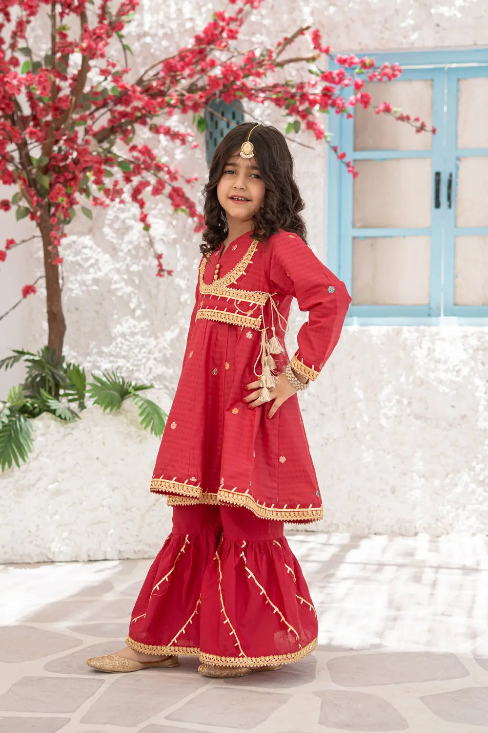 Embroidered Jacquard Angrakha Suit - K-MG-020