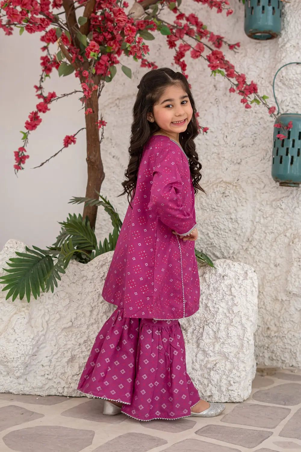 Printed Cotton Angrakha Gharara Co-Ord Set - K-MG-024