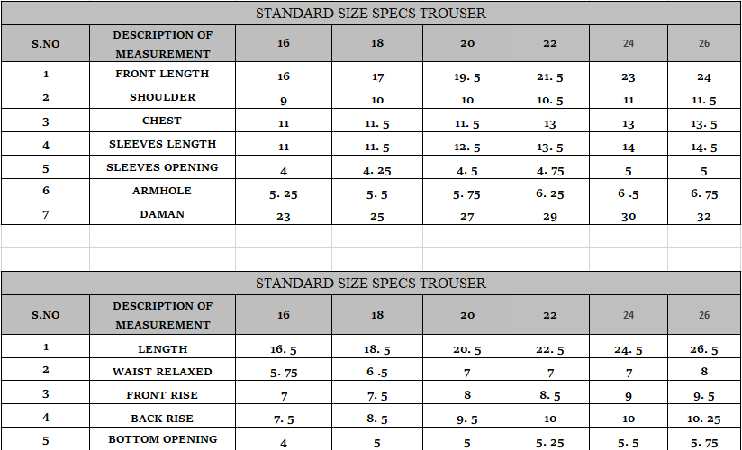 Size guide