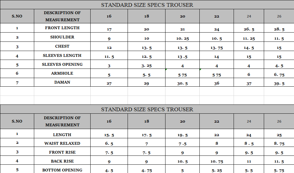 Size guide