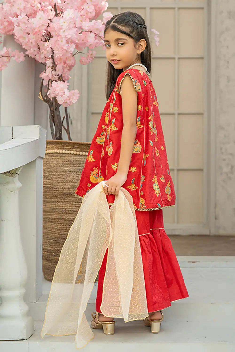 3 Piece Suit Table Print Cotton Lawn Festive wear K-TP-020