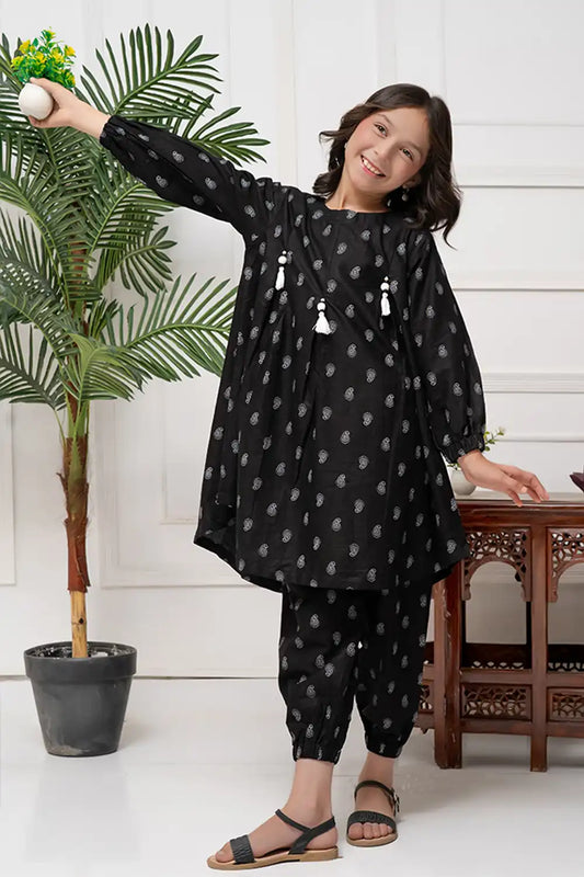 2 Piece Lawn Table Printed Co-Ords Set Frock Style K-TP-026