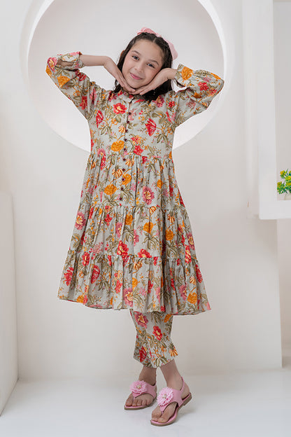 2 Piece Lawn Co-ords Frock K-ALPRTW-056