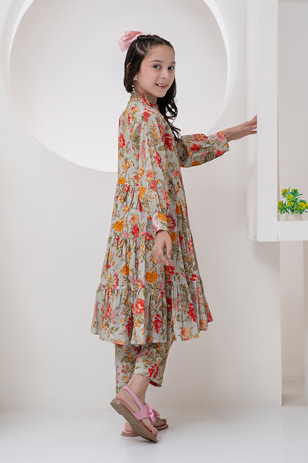 2 Piece Lawn Co-ords Frock K-ALPRTW-056