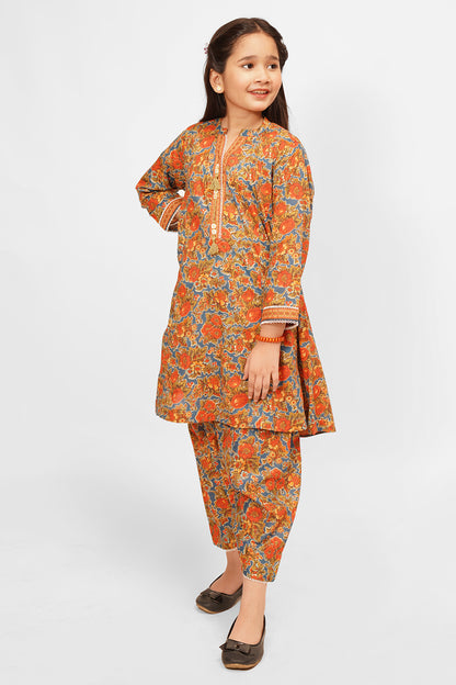 2 Piece Lawn Cotton Suit with Printed Shirt & Shalwar ALPRTW-023