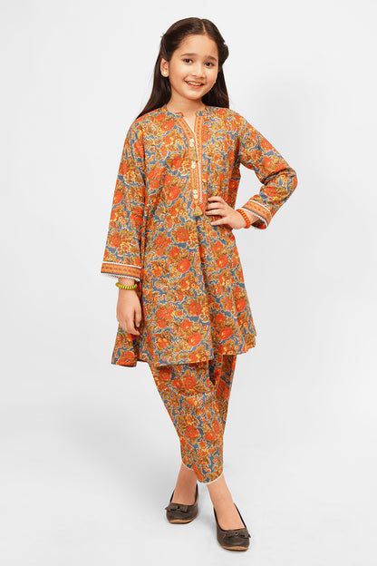 2 Piece Lawn Cotton Suit with Printed Shirt & Shalwar ALPRTW-023