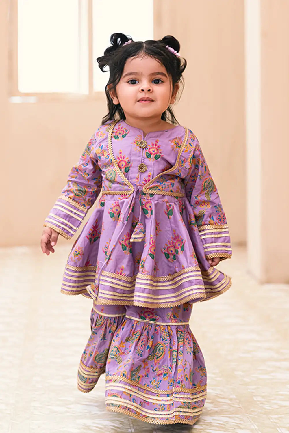 2 Piece Flared Frock Kotti Frock & Printed Garara MGCFC-007