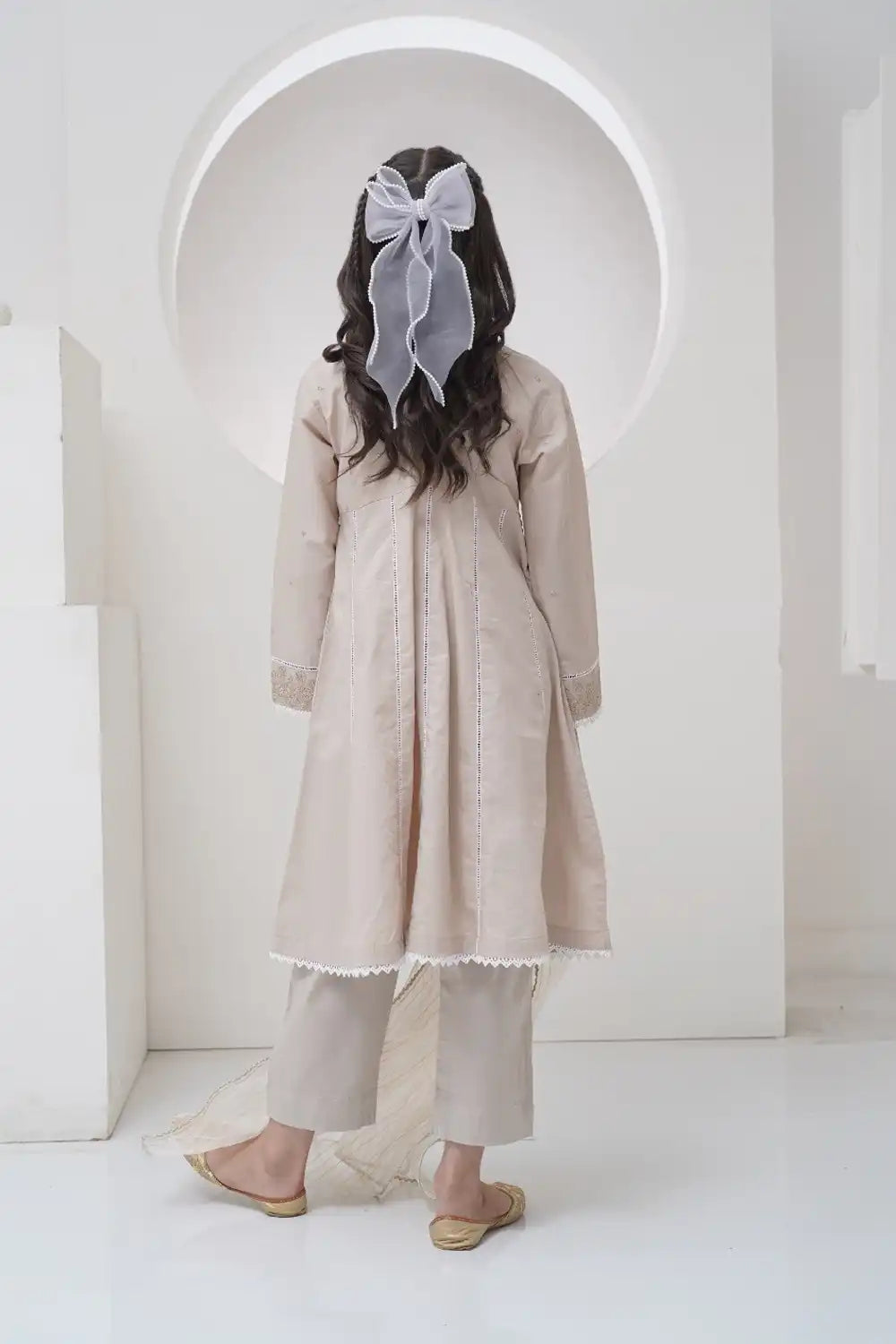 3 Piece Embroidered Frock with Organza Dupatta R-SFC-003