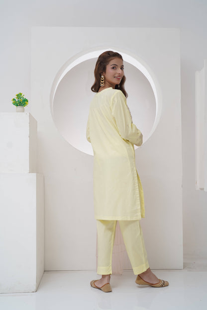 3 Piece Embroidered Suit with Organza Dupatta R-T-SFC-006