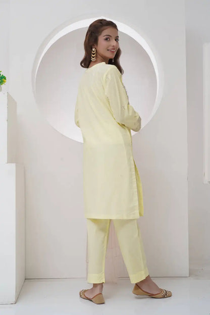 3 Piece Embroidered Suit with Organza Dupatta R-T-SFC-006