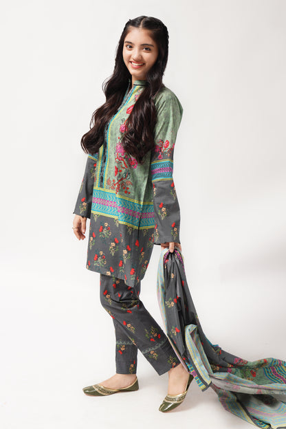 3 Piece Lawn Digital Printed Suit 3PCS-037