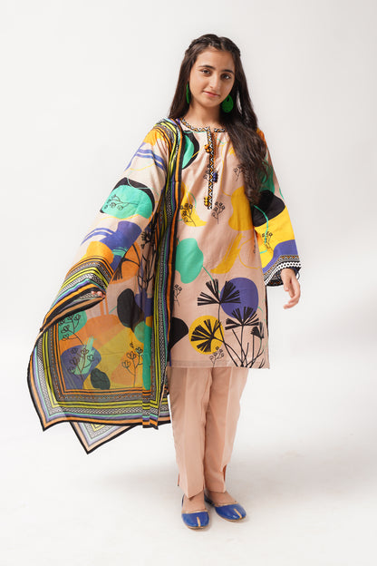 3 Piece Lawn Digital Printed Suit 3PCS-038