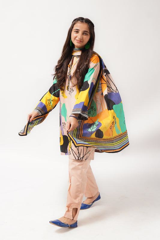 3 Piece Lawn Digital Printed Suit 3PCS-038