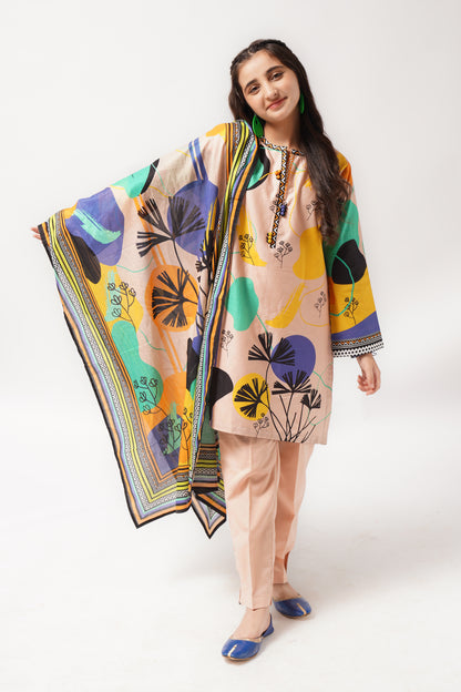 3 Piece Lawn Digital Printed Suit 3PCS-038