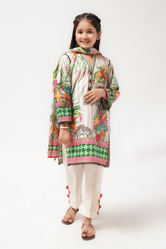 3 Piece Lawn Digital Printed Suit 3PCS-042