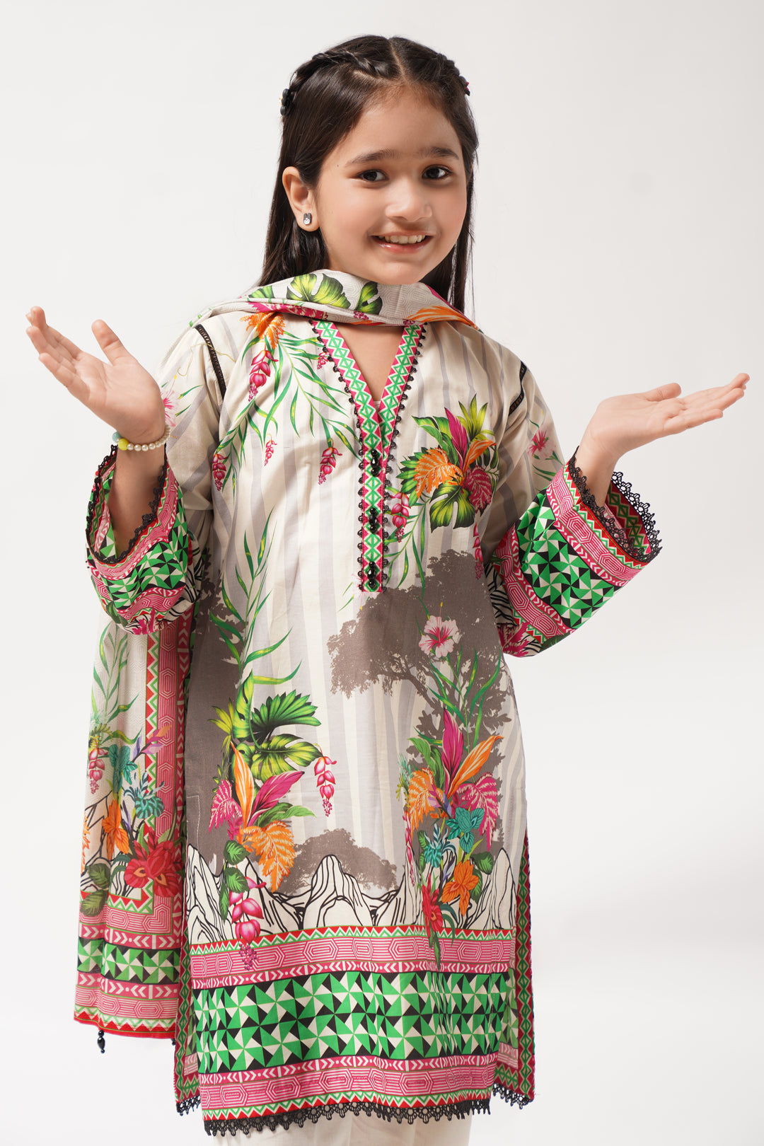 3 Piece Lawn Digital Printed Suit 3PCS-042