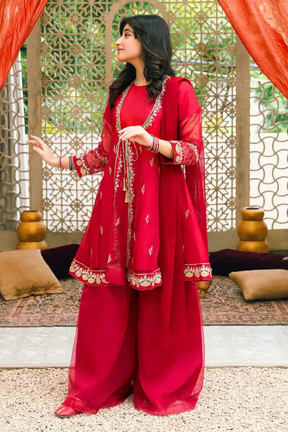 3 Piece Embroidered Dress Angrakha Style RTWFDS-014