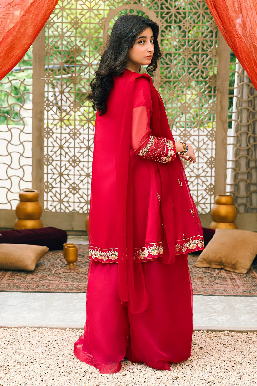 3 Piece Embroidered Dress Angrakha Style RTWFDS-014