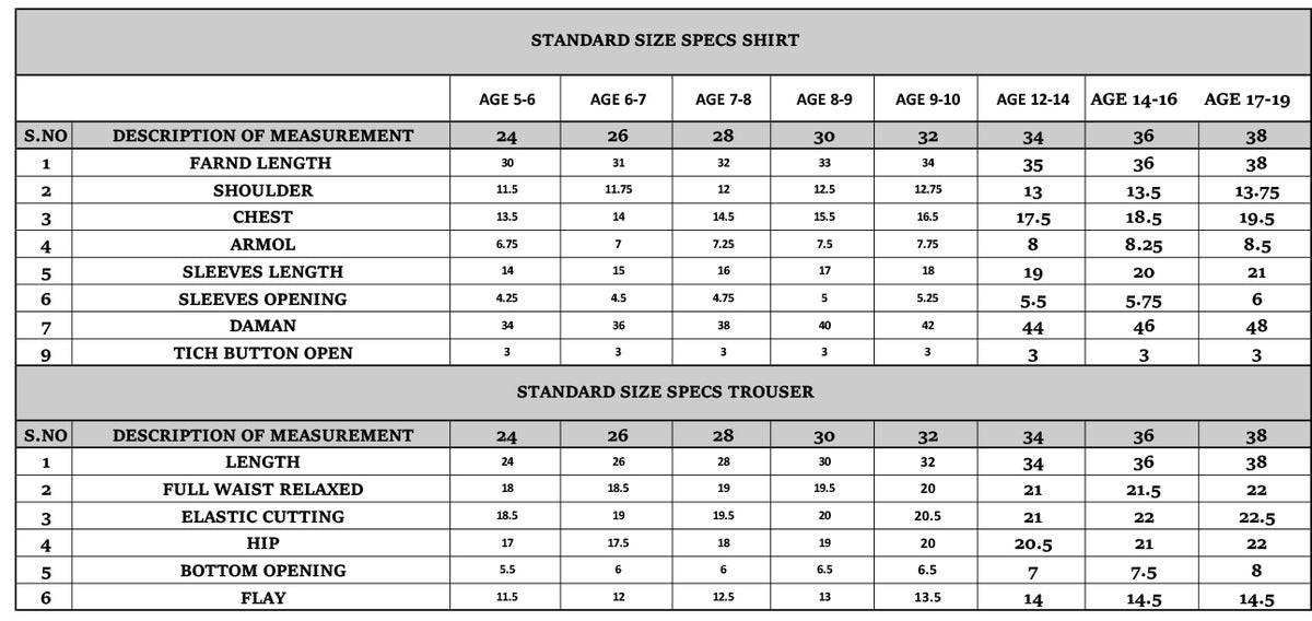 Size Guide