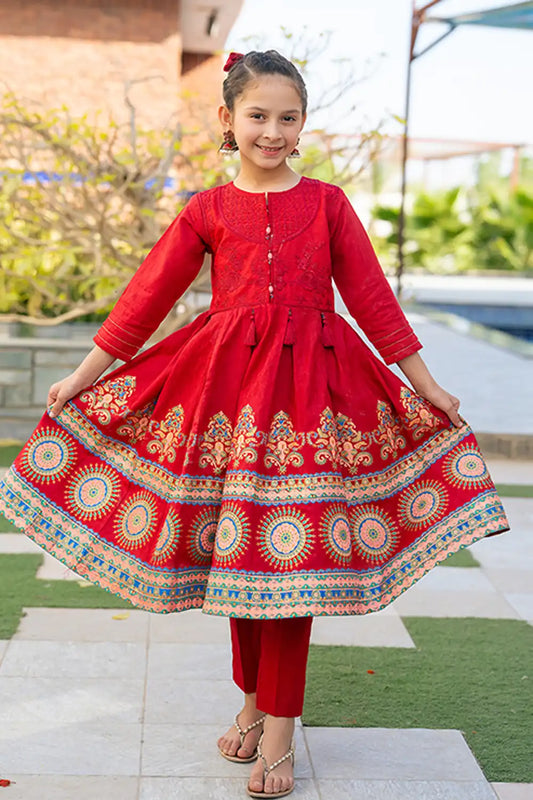 2 Piece Suit Embroidered Shirt Digital Print SFC-182