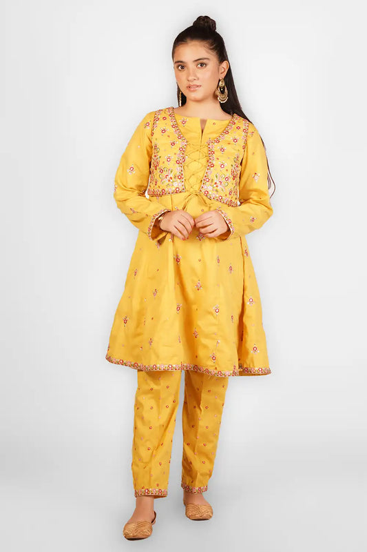 3 Piece Suit Jacquard Embroidered Suit with Koti & Trouser SFC-192