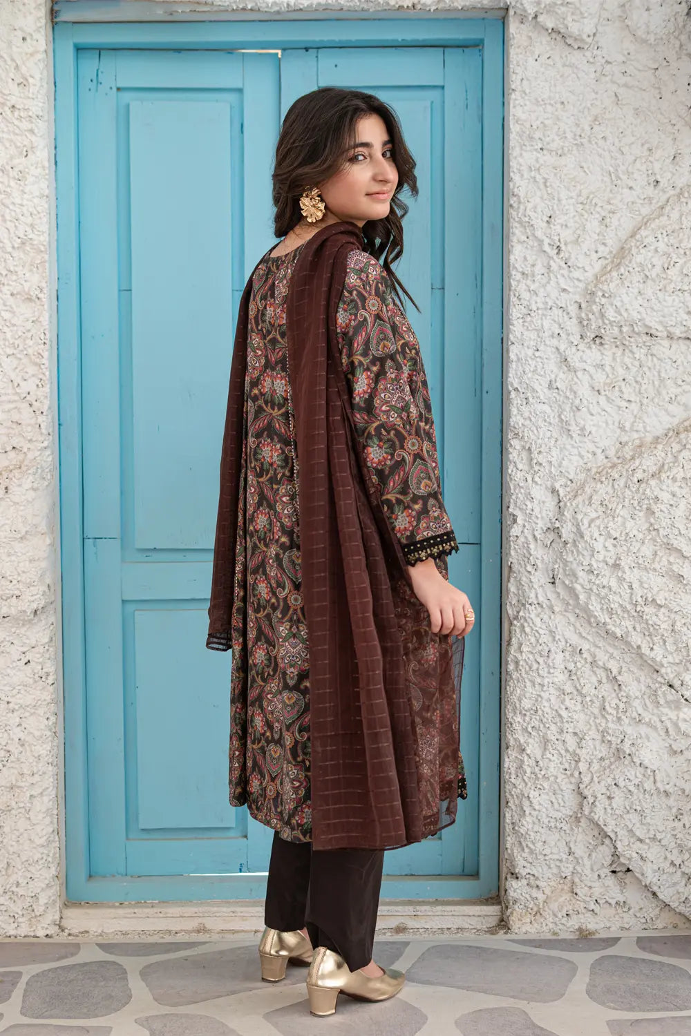 Embroidered Lawn Frock Suit - T-ALP-EMB-019
