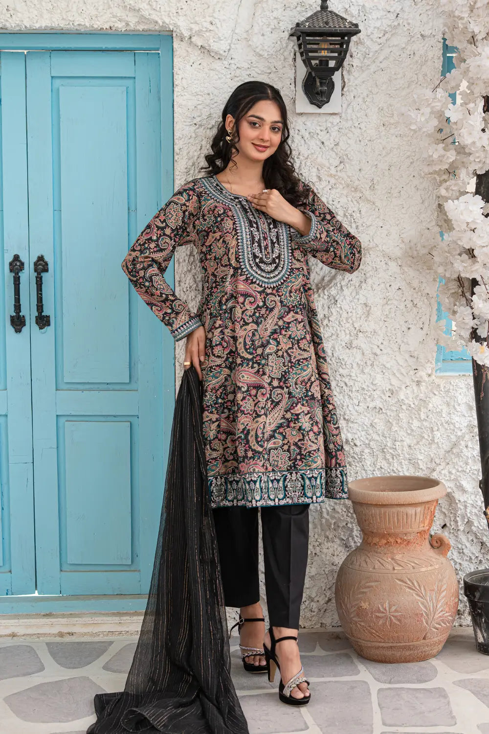 Embroidered Lawn Frock Suit - T-ALP-EMB-021