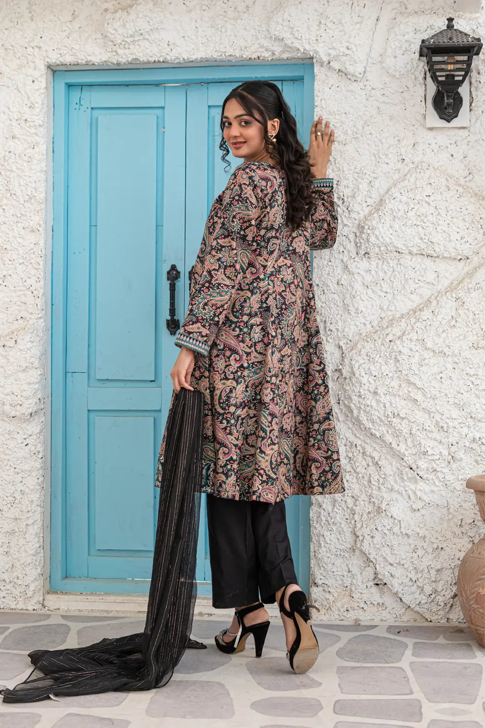 Embroidered Lawn Frock Suit - T-ALP-EMB-021