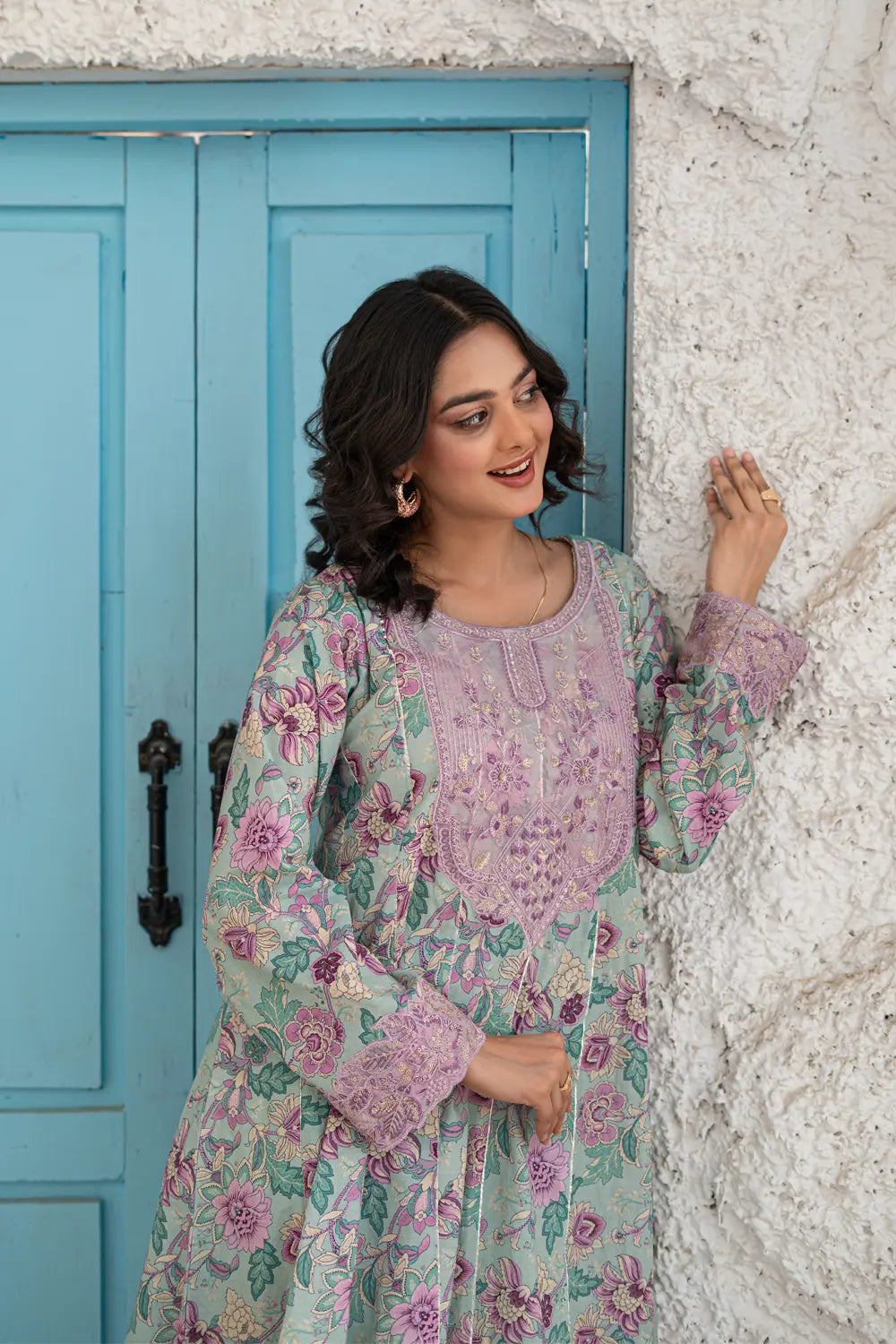 Embroidered Cotton Lawn Suit - T-ALP-EMB-022