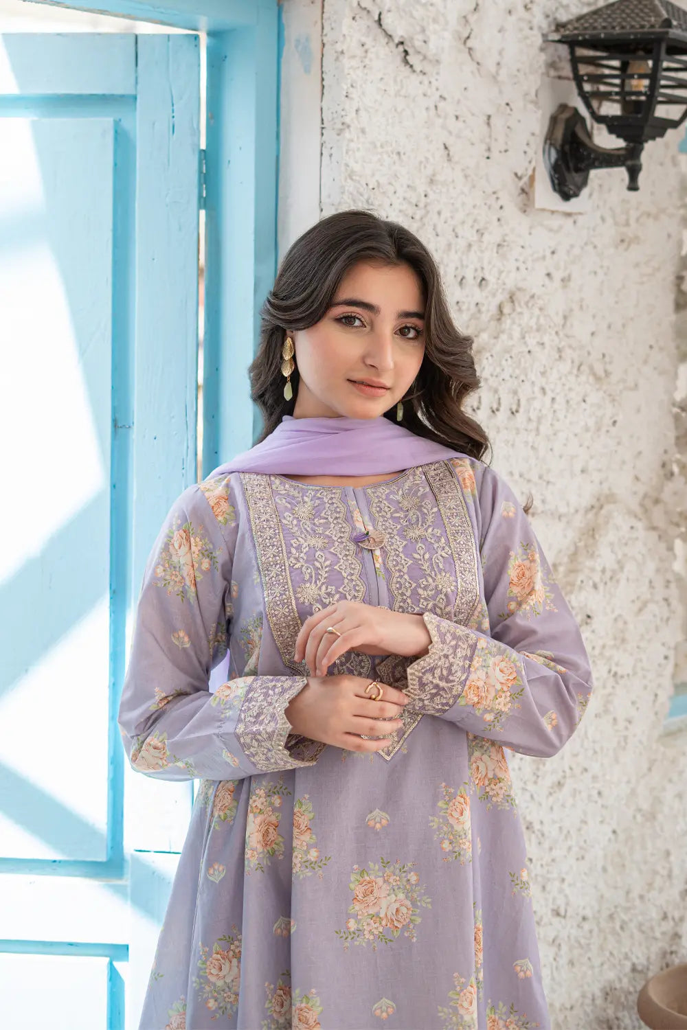 Embroidered Cotton Lawn Suit - T-ALP-EMB-023