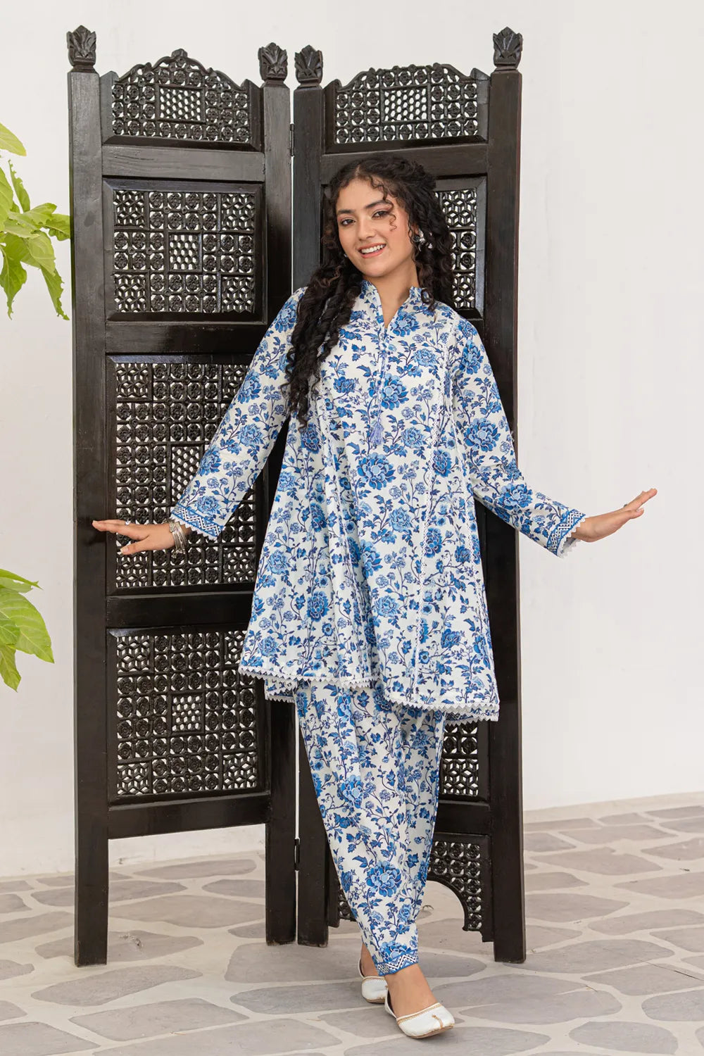 Printed Cotton Lawn Co-Ord Set - T-ALP-S26-013