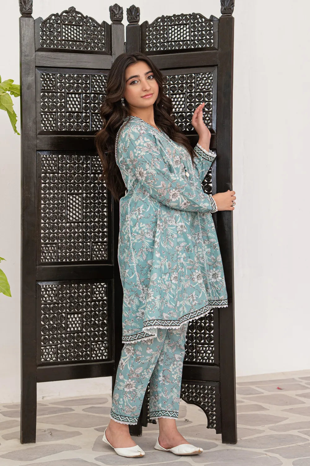 Printed Cotton Lawn Co-Ord Set - T-ALP-S26-014