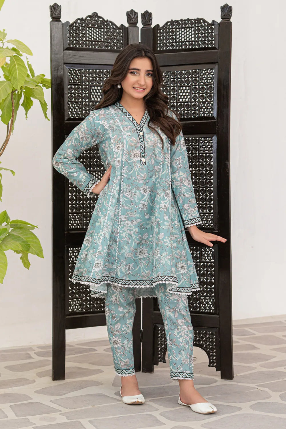 Printed Cotton Lawn Co-Ord Set - T-ALP-S26-014
