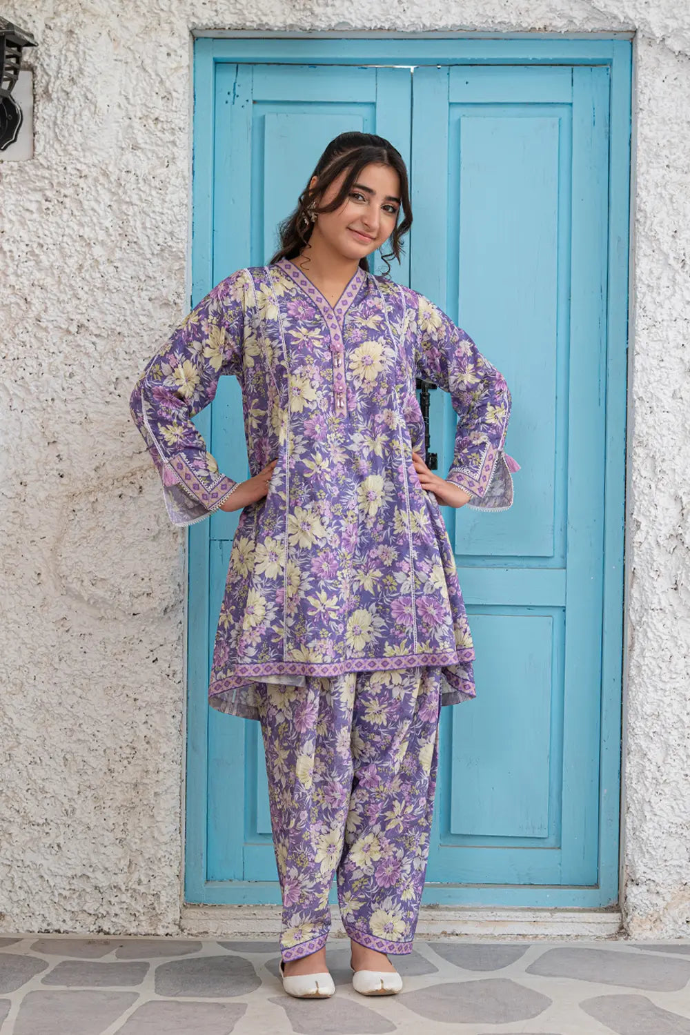 Printed Lawn Co-Ord Set - T-ALP-S26-017