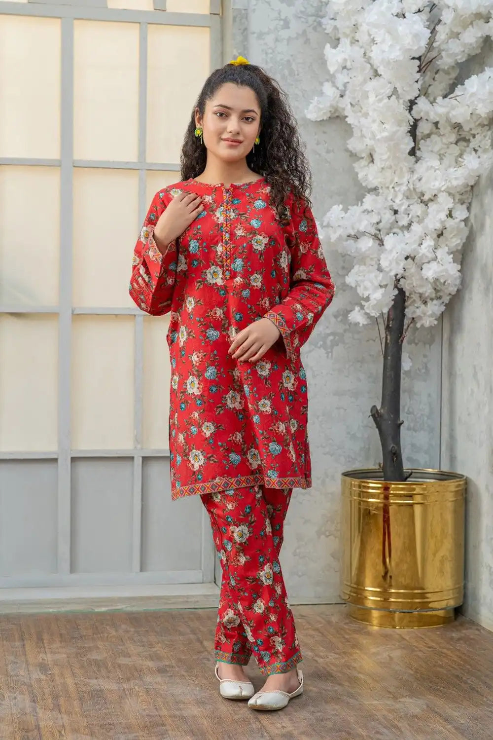 2 Piece Suit Digital Printed Co-ord Set Cotton Outfit T-ALPRTW-040
