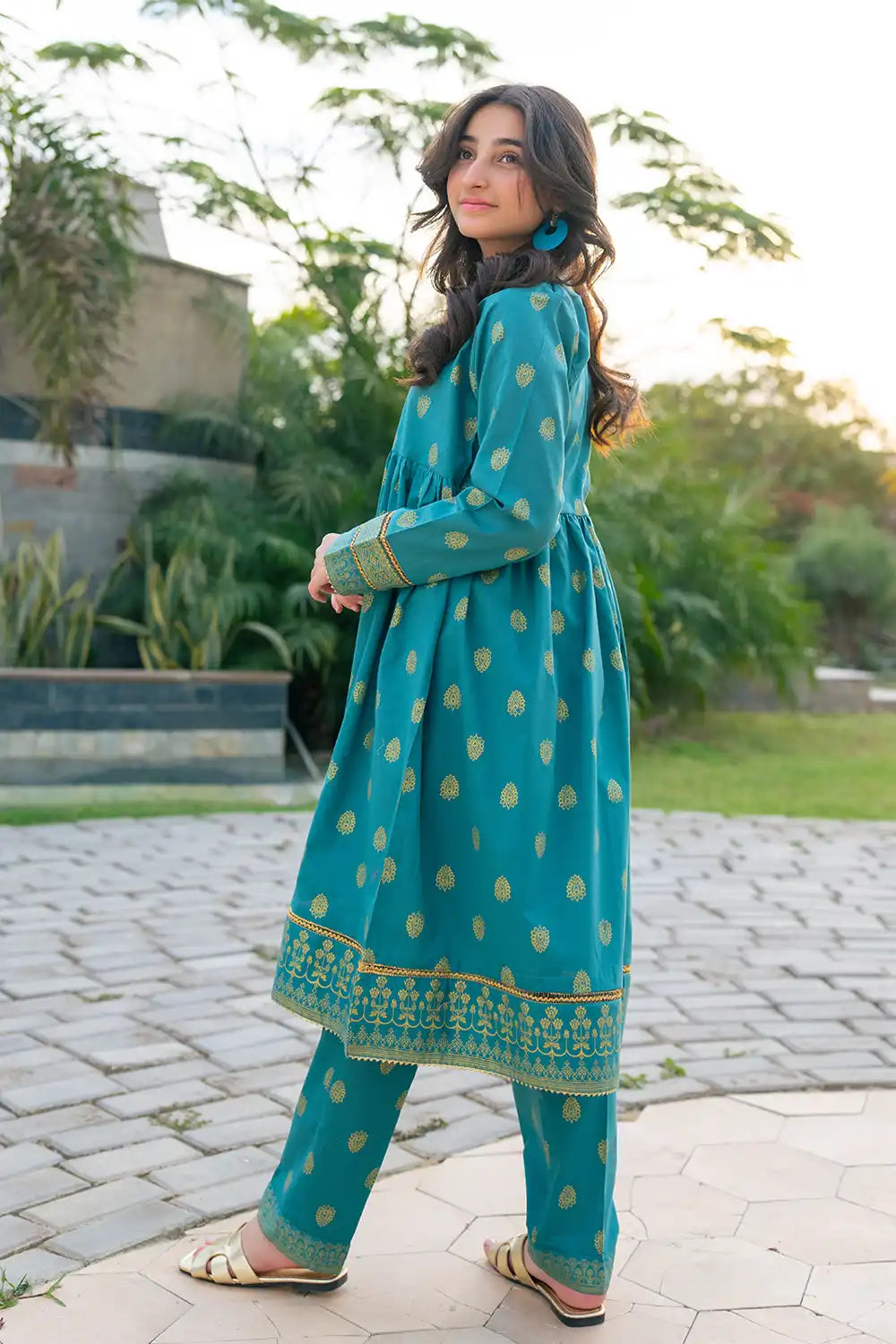 2 Piece Suit Lawn Allover Jacquard Frock with Trouser T-ALPRTW-057