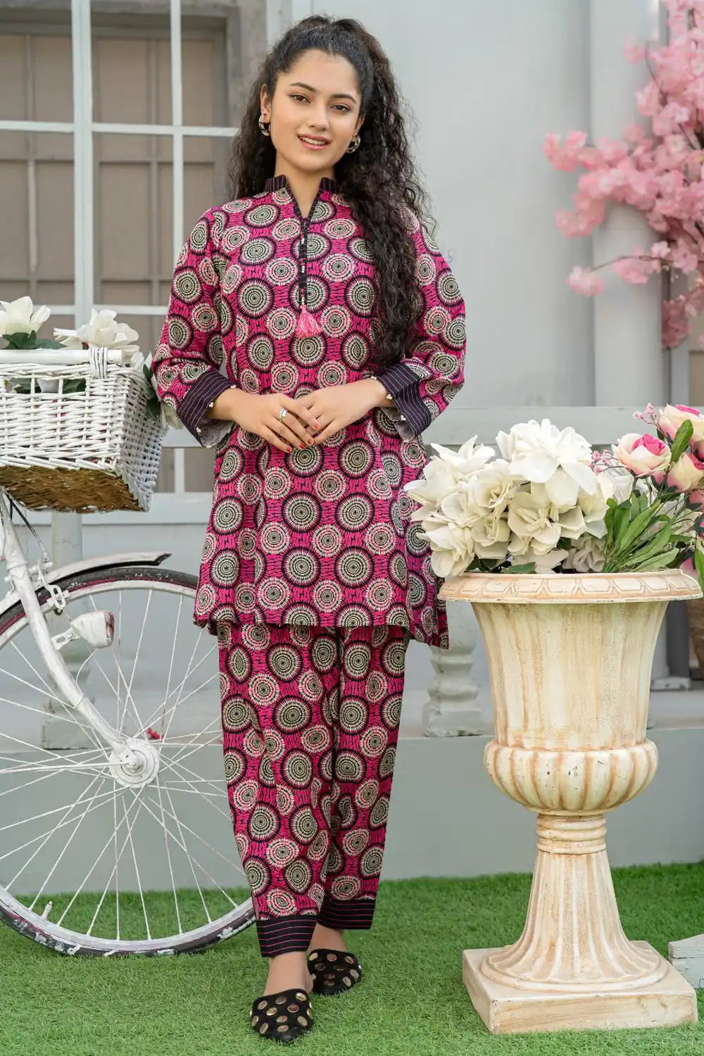 Printed Khaddar Co-Ord Set - T-CK-005