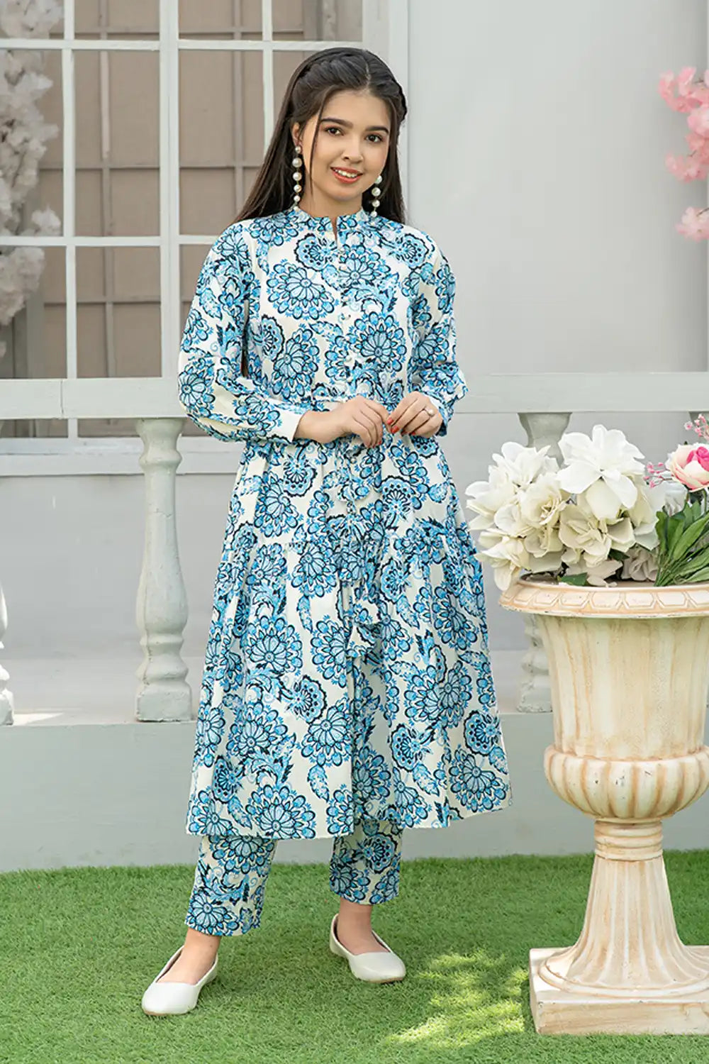 Printed Silk Maxi Co-Ord Set - T-FRK-002
