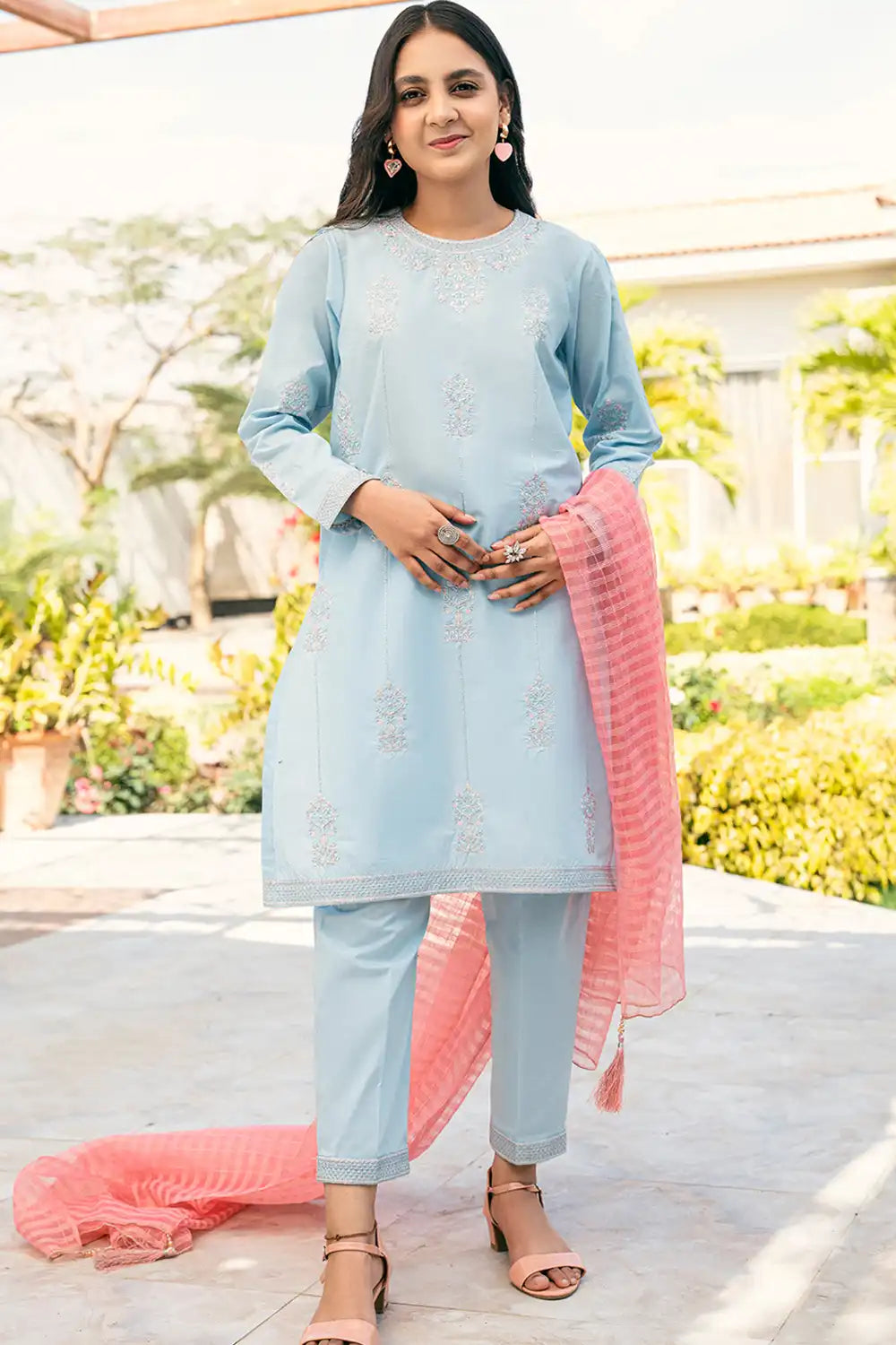 Embroidery Cotton Suit - T-SFC-007