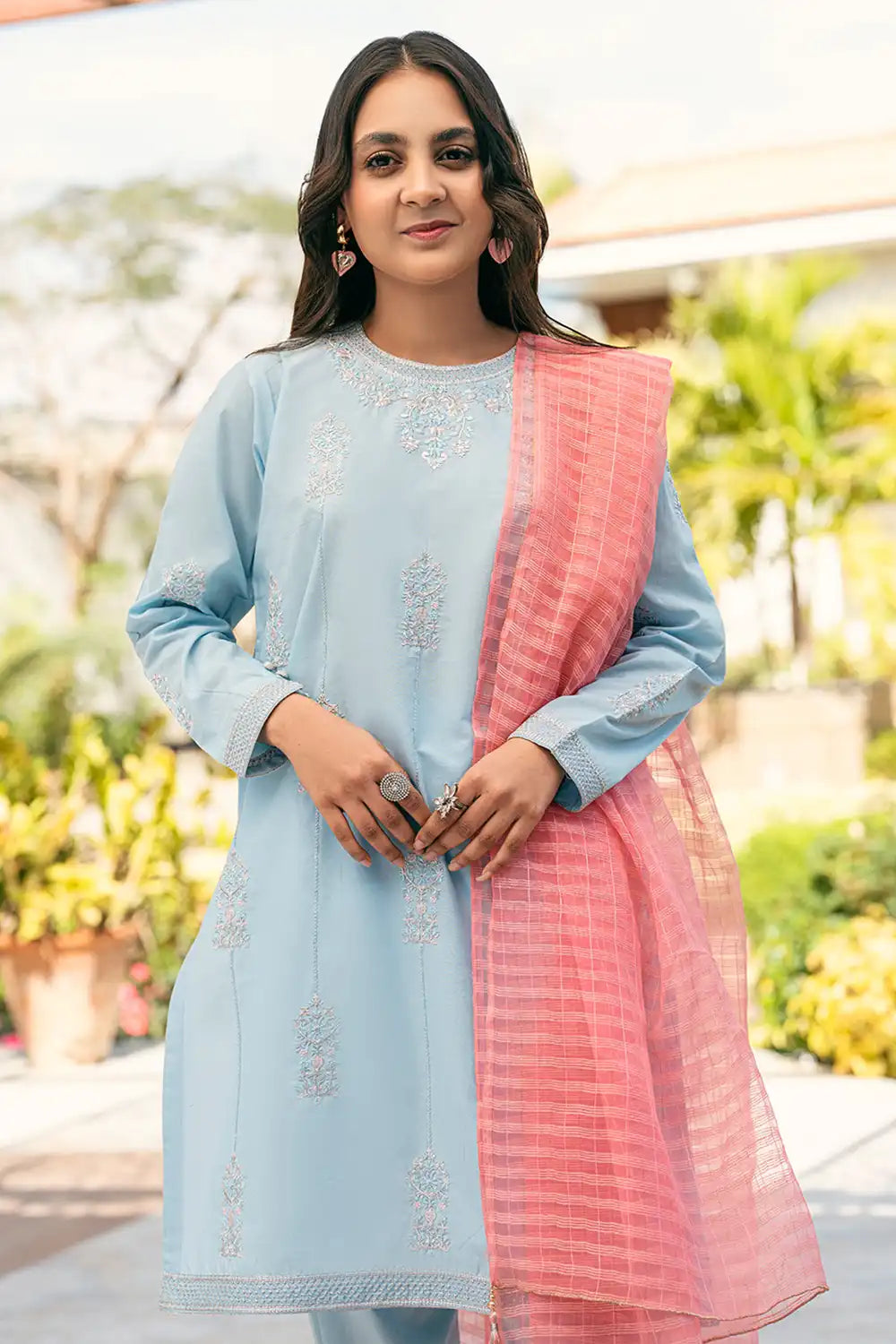 Embroidery Cotton Suit - T-SFC-007