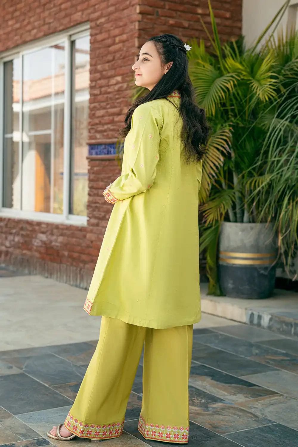 2 Piece Embroidered Suit Digital Printed Shirt with Palazzo T-SFC-029
