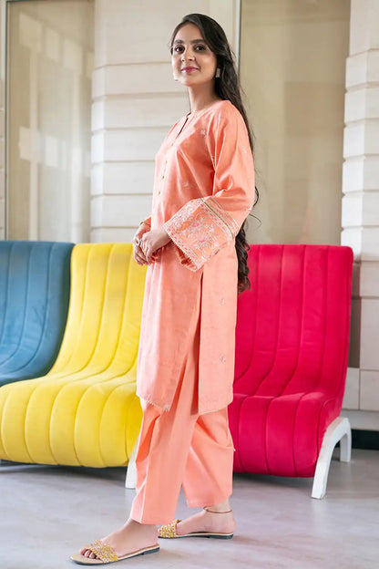 2 Piece Suit Cotton Embroidered Shirt with Shalwar T-SFC-031