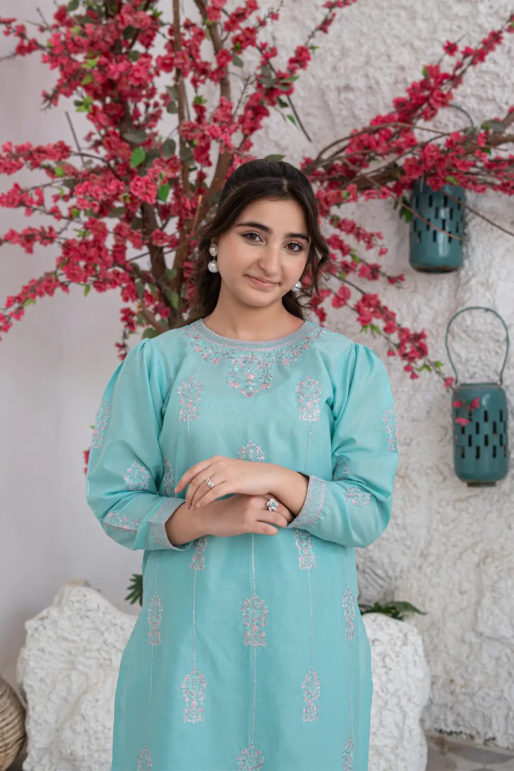 Embroidered Cotton Suit - T-SFC-S26-007