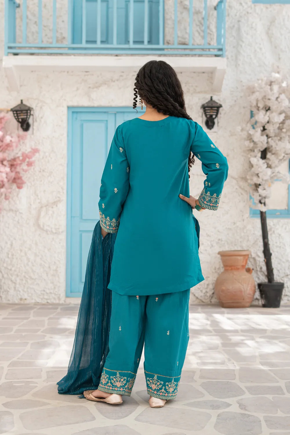 Embroidered Cotton Suit - T-SFC-S26-010