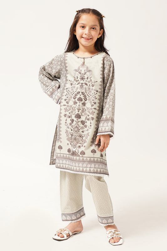 2 Piece Suit Digital Printed Floral Motifs Design WRTW-086