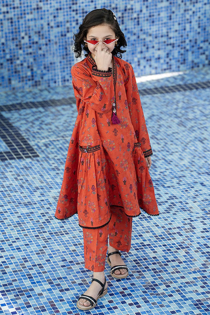 2 Piece Suit Lawn All-Over Printed Shirt with Plazzo K-ALPRTW-027