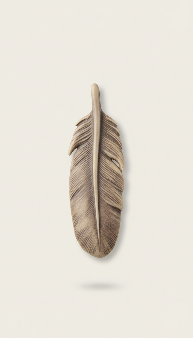 Sculpted Feather Pendant Necklace