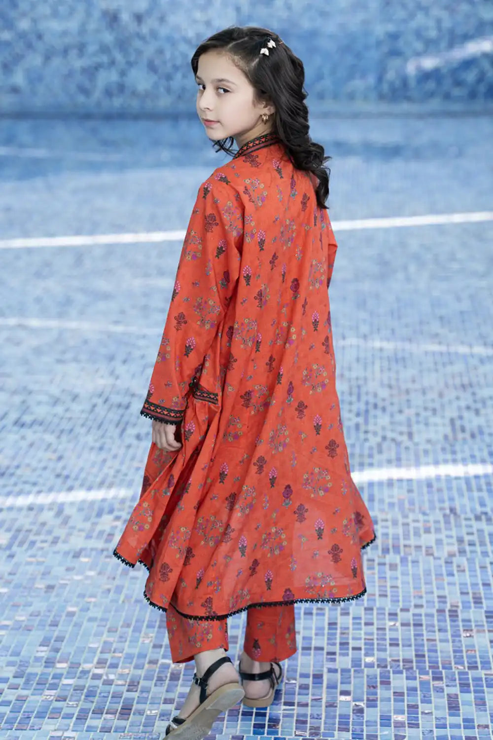 2 Piece Suit Lawn All-Over Printed Shirt with Plazzo K-ALPRTW-027