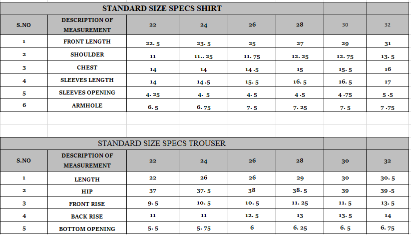 Size guide