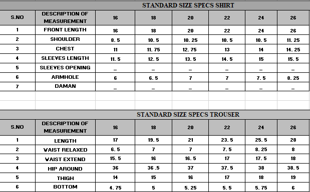 Size guide